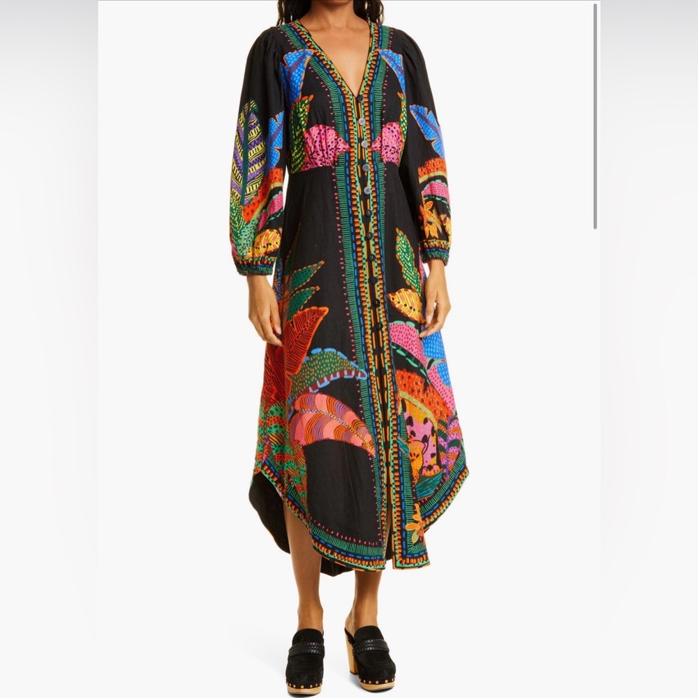FARM Rio Long Sleeve Maxi Dress